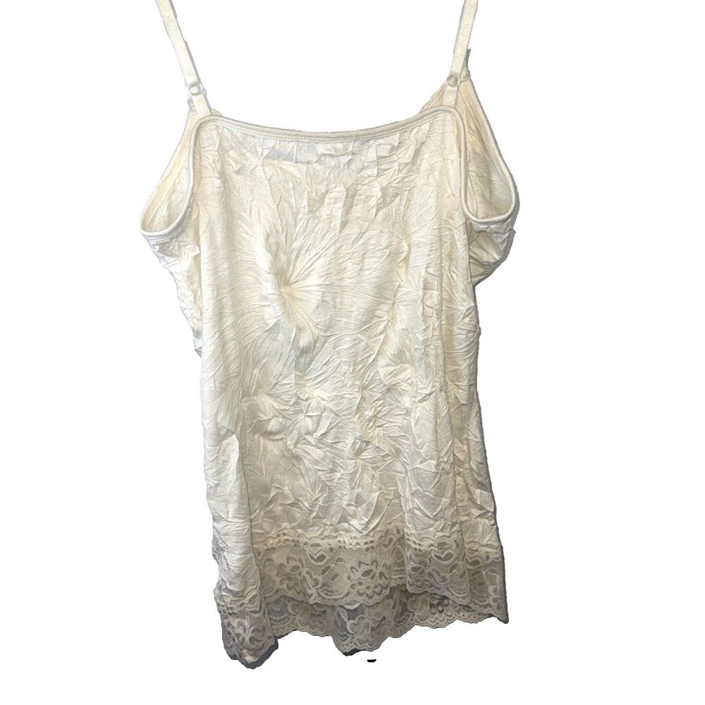 Vintage 90s Y2K Babydoll Cami Large Crinkle Long Lace Romantic Fairy Coquette - Picture 4 of 5